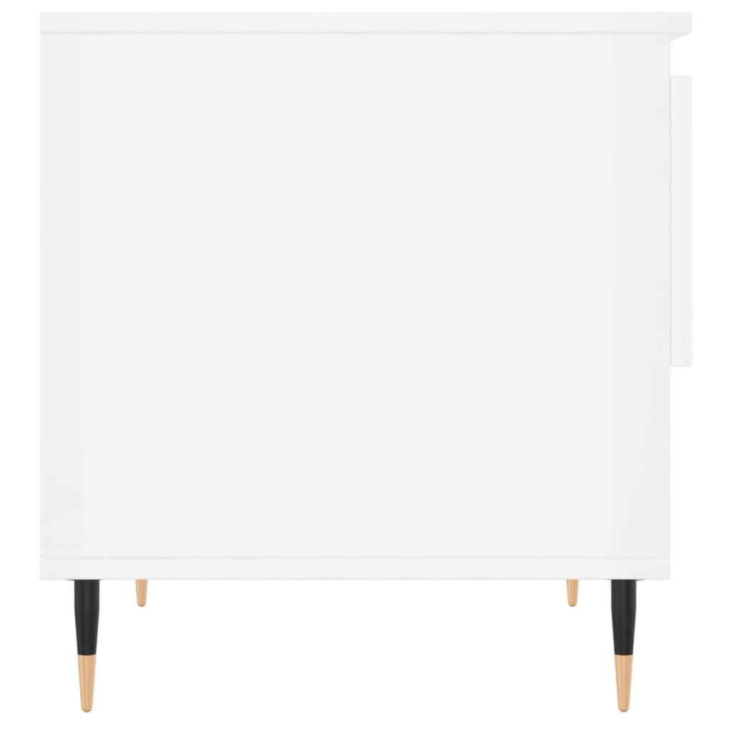 Tables basses 2 pcs blanc brillant 50x46x50cm bois d’ingénierie - Tables basses