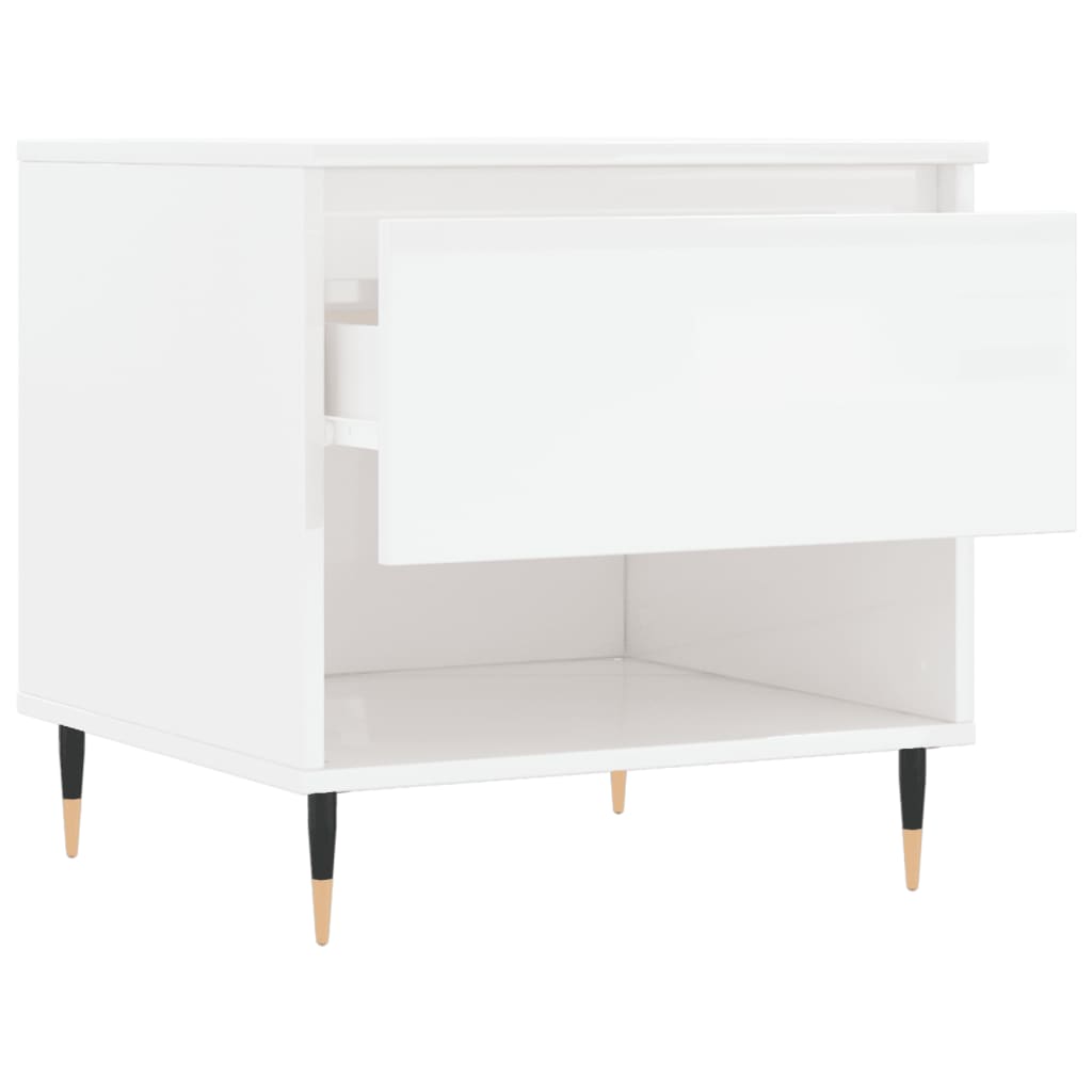 Tables basses 2 pcs blanc brillant 50x46x50cm bois d’ingénierie - Tables basses