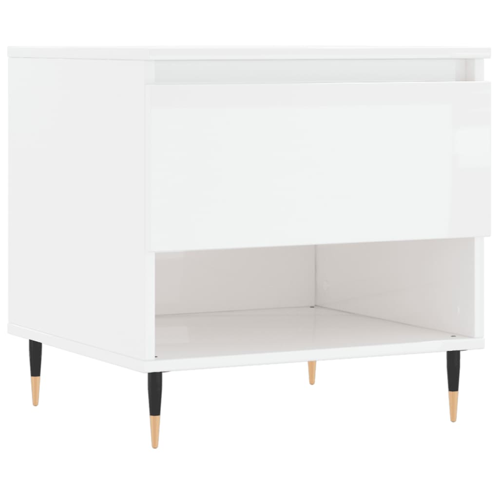 Tables basses 2 pcs blanc brillant 50x46x50cm bois d’ingénierie - Tables basses