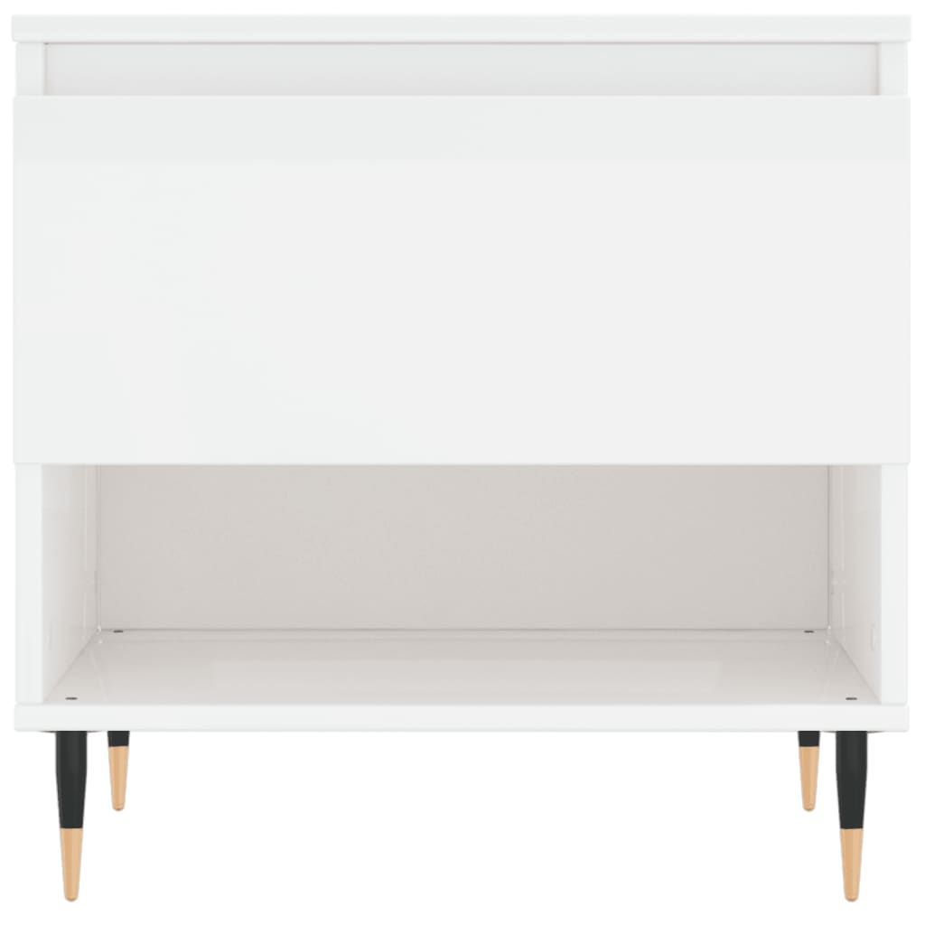 Tables basses 2 pcs blanc brillant 50x46x50cm bois d’ingénierie - Tables basses