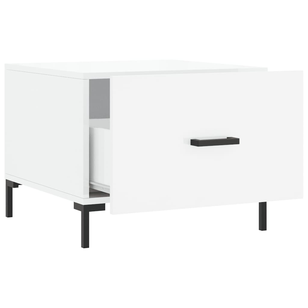 Tables basses 2 pcs blanc brillant 50x50x40cm bois d’ingénierie - Tables basses