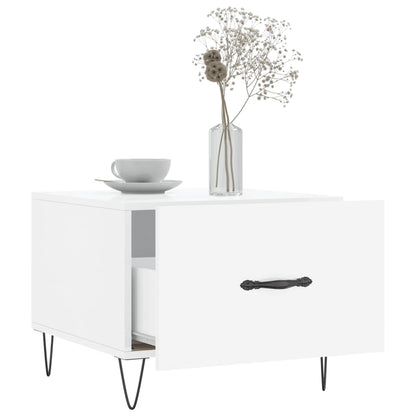 Tables basses 2 pcs blanc brillant 50x50x40cm bois d’ingénierie - Tables basses