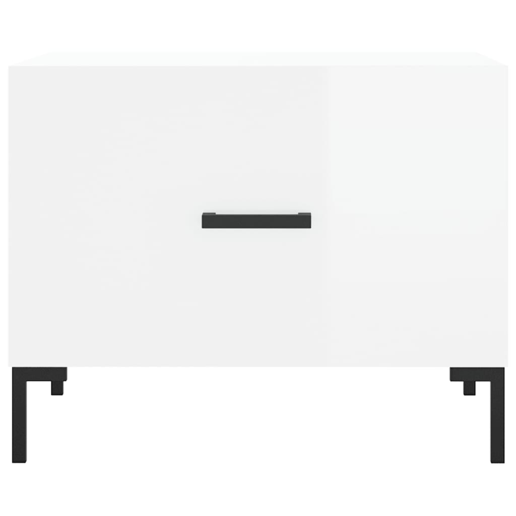 Tables basses 2 pcs blanc brillant 50x50x40cm bois d’ingénierie - Tables basses