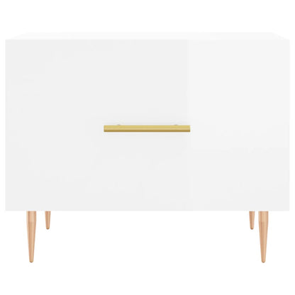 Tables basses 2 pcs blanc brillant 50x50x40cm bois d’ingénierie - Tables basses