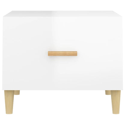 Tables basses 2 pcs blanc brillant 50x50x40cm bois d’ingénierie - Tables basses