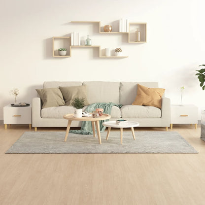 Tables basses 2 pcs blanc brillant 50x50x40cm bois d’ingénierie - Tables basses