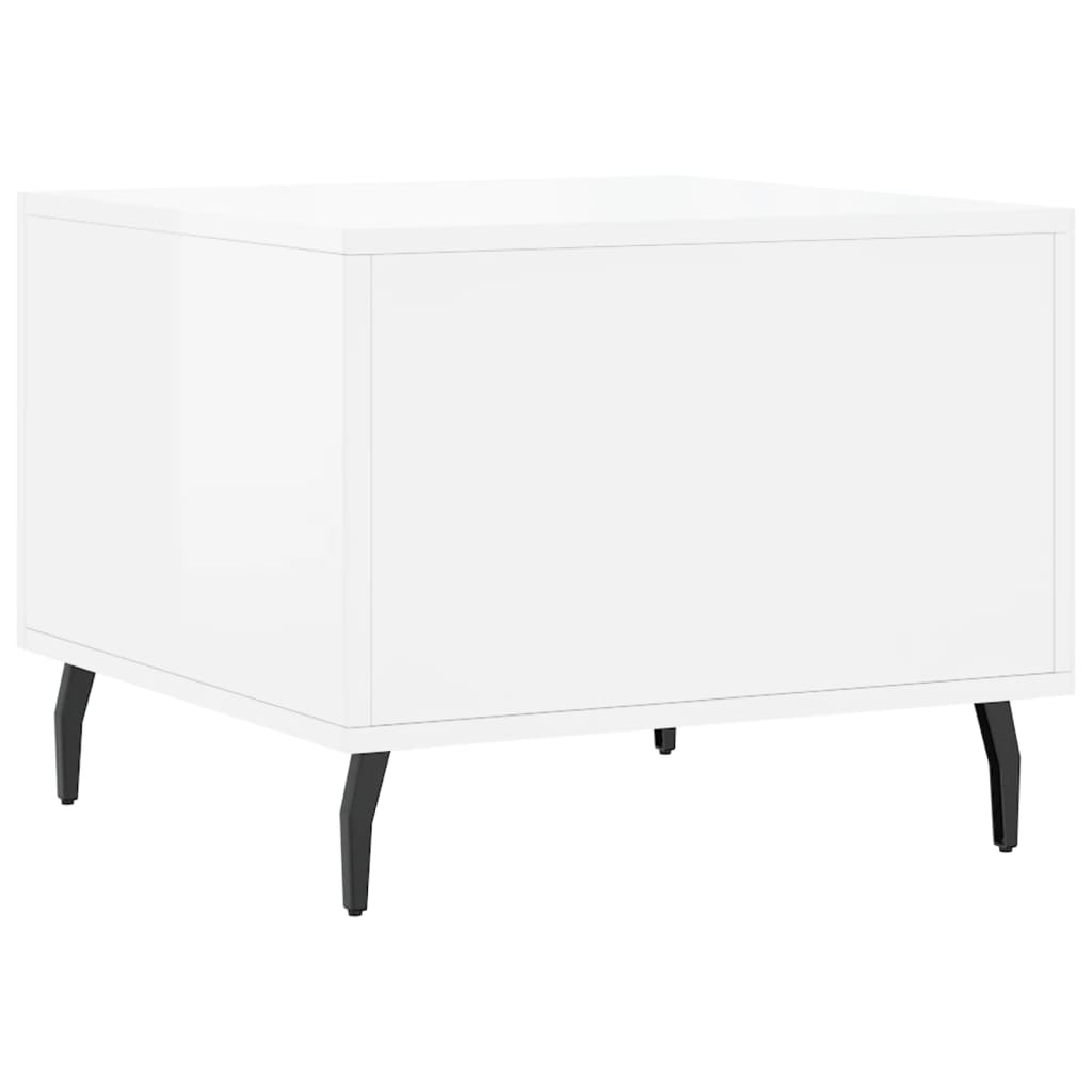 Tables basses 2 pcs blanc brillant 50x50x40cm bois d’ingénierie - Tables basses