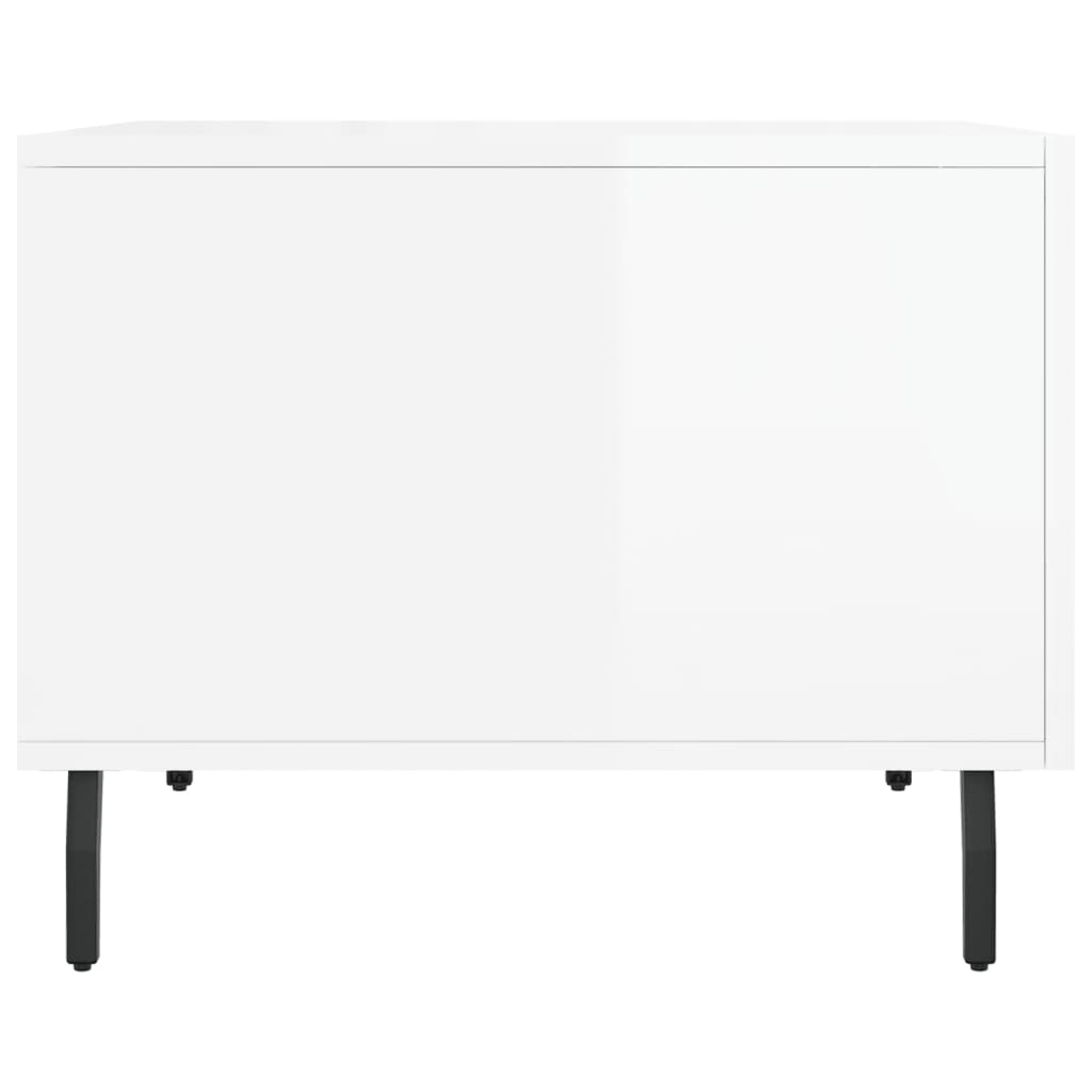 Tables basses 2 pcs blanc brillant 50x50x40cm bois d’ingénierie - Tables basses