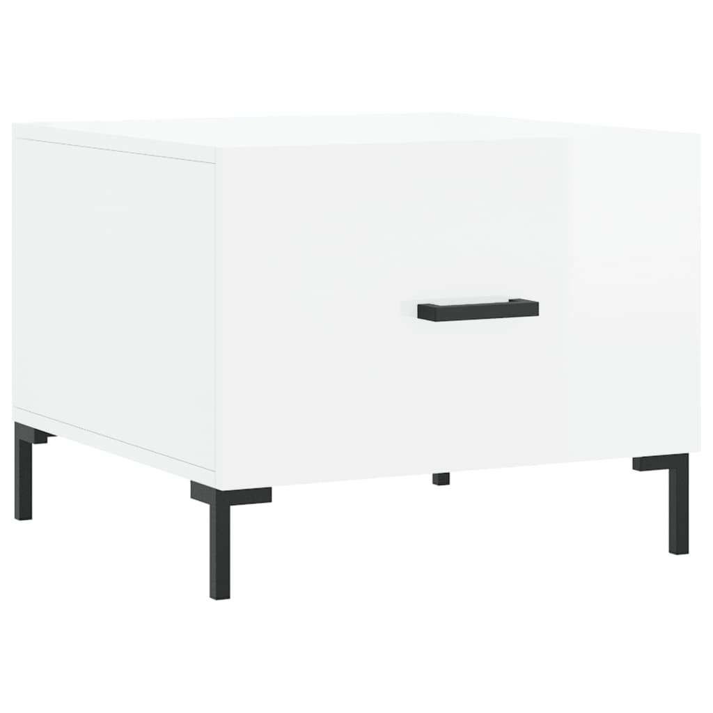 Tables basses 2 pcs blanc brillant 50x50x40cm bois d’ingénierie - Tables basses