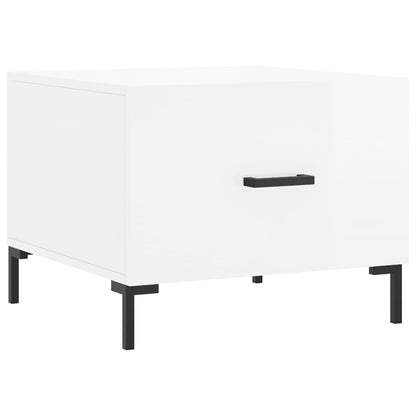 Tables basses 2 pcs blanc brillant 50x50x40cm bois d’ingénierie - Tables basses