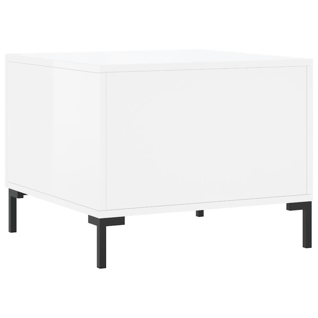 Tables basses 2 pcs blanc brillant 50x50x40cm bois d’ingénierie - Tables basses