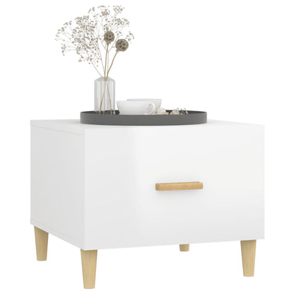 Tables basses 2 pcs blanc brillant 50x50x40cm bois d’ingénierie - Tables basses