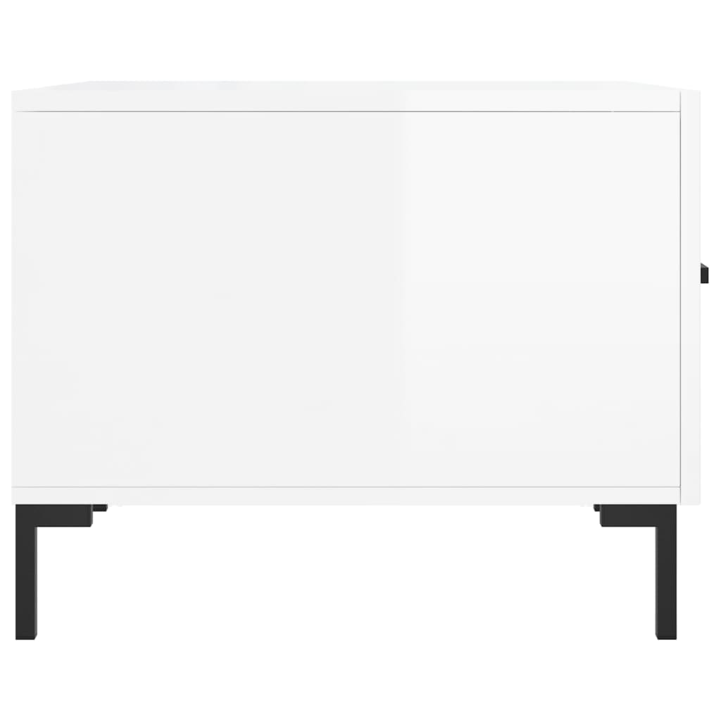 Tables basses 2 pcs blanc brillant 50x50x40cm bois d’ingénierie - Tables basses