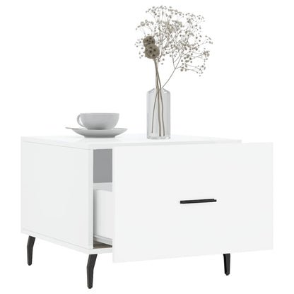 Tables basses 2 pcs blanc brillant 50x50x40cm bois d’ingénierie - Tables basses