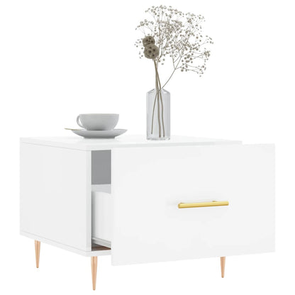 Tables basses 2 pcs blanc brillant 50x50x40cm bois d’ingénierie - Tables basses