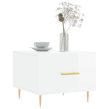 Tables basses 2 pcs blanc brillant 50x50x40cm bois d’ingénierie - Tables basses