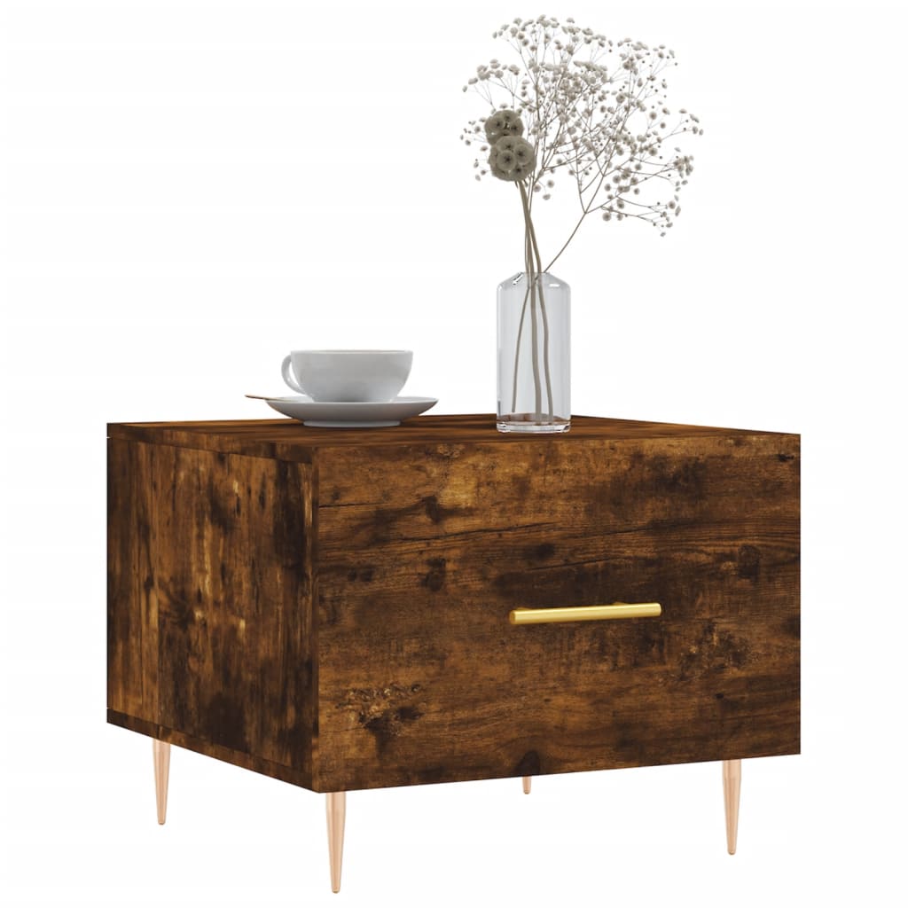 Tables basses 2 pcs chêne fumé 50x50x40 cm bois d’ingénierie - Tables basses