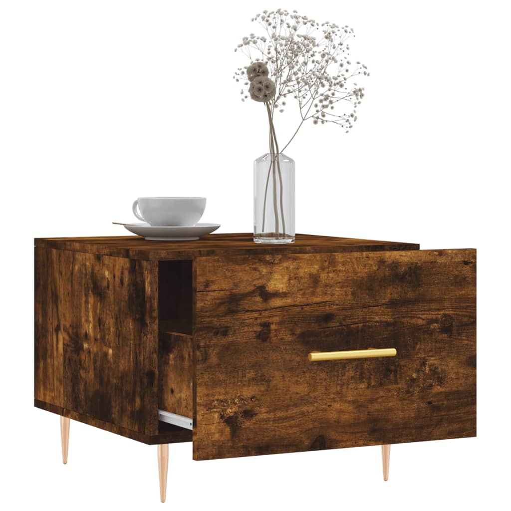 Tables basses 2 pcs chêne fumé 50x50x40 cm bois d’ingénierie - Tables basses