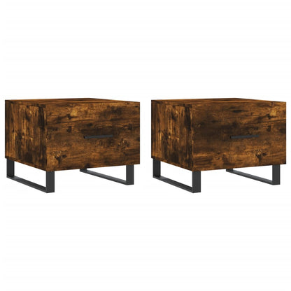 Tables basses 2 pcs chêne fumé 50x50x40 cm bois d’ingénierie - Tables basses
