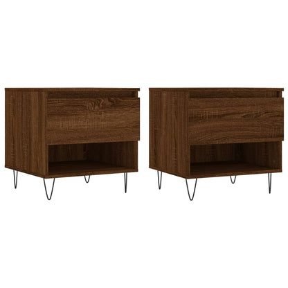 Tables basses 2 pcs chêne marron 50x46x50 cm bois d’ingénierie - Tables basses