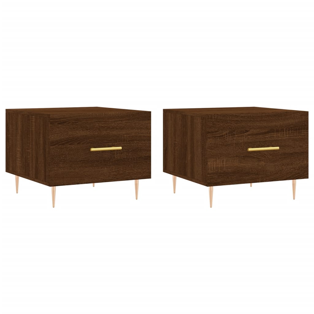 Tables basses 2 pcs chêne marron 50x50x40 cm bois d’ingénierie - Tables basses
