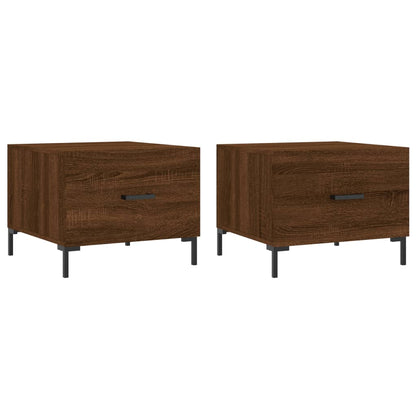 Tables basses 2 pcs chêne marron 50x50x40 cm bois d’ingénierie - Tables basses