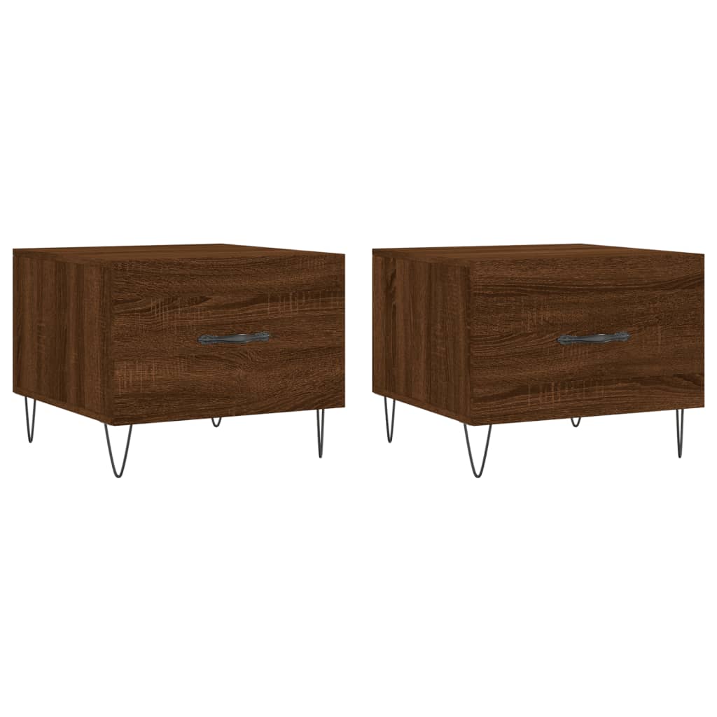 Tables basses 2 pcs chêne marron 50x50x40 cm bois d’ingénierie - Tables basses