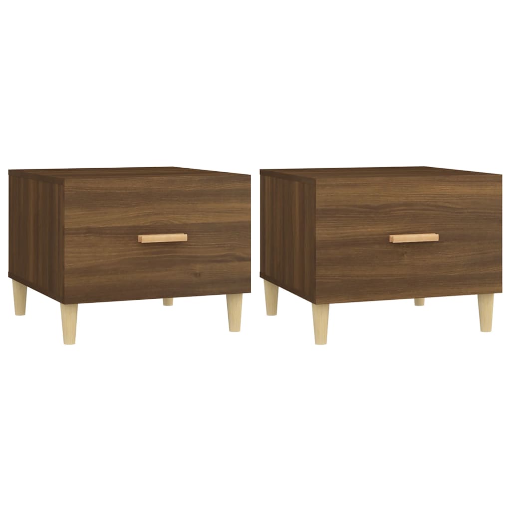 Tables basses 2 pcs chêne marron 50x50x40 cm bois d’ingénierie - Tables basses