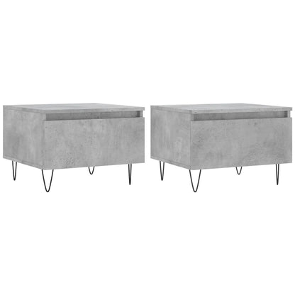 Tables basses 2 pcs gris béton 50x46x35 cm bois d’ingénierie - Tables basses