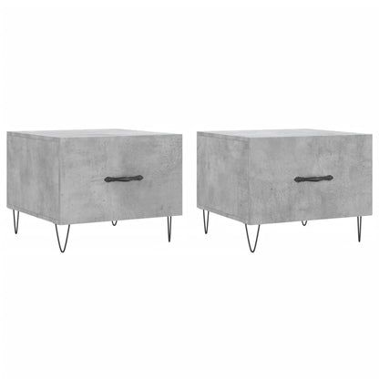 Tables basses 2 pcs gris béton 50x50x40 cm bois d’ingénierie - Tables basses