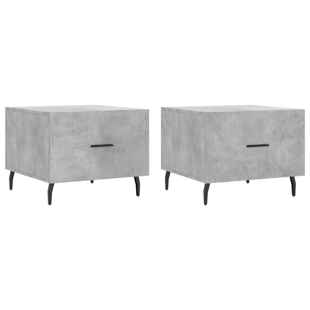 Tables basses 2 pcs gris béton 50x50x40 cm bois d’ingénierie - Tables basses
