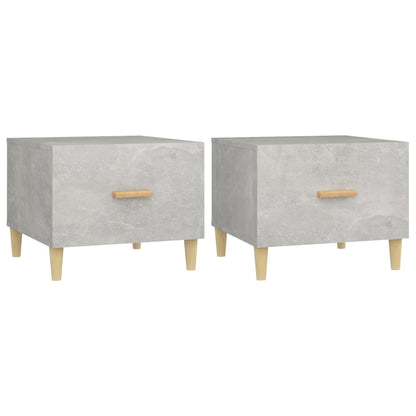 Tables basses 2 pcs gris béton 50x50x40 cm bois d’ingénierie - Tables basses