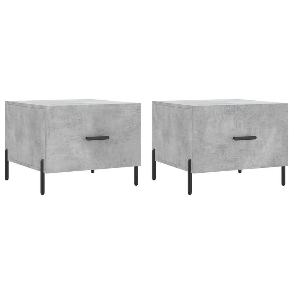 Tables basses 2 pcs gris béton 50x50x40 cm bois d’ingénierie - Tables basses