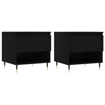 Tables basses 2 pcs noir 50x46x50 cm bois d’ingénierie - Tables basses