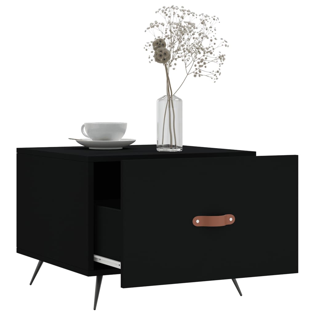 Tables basses 2 pcs noir 50x50x40 cm bois d’ingénierie - Tables basses