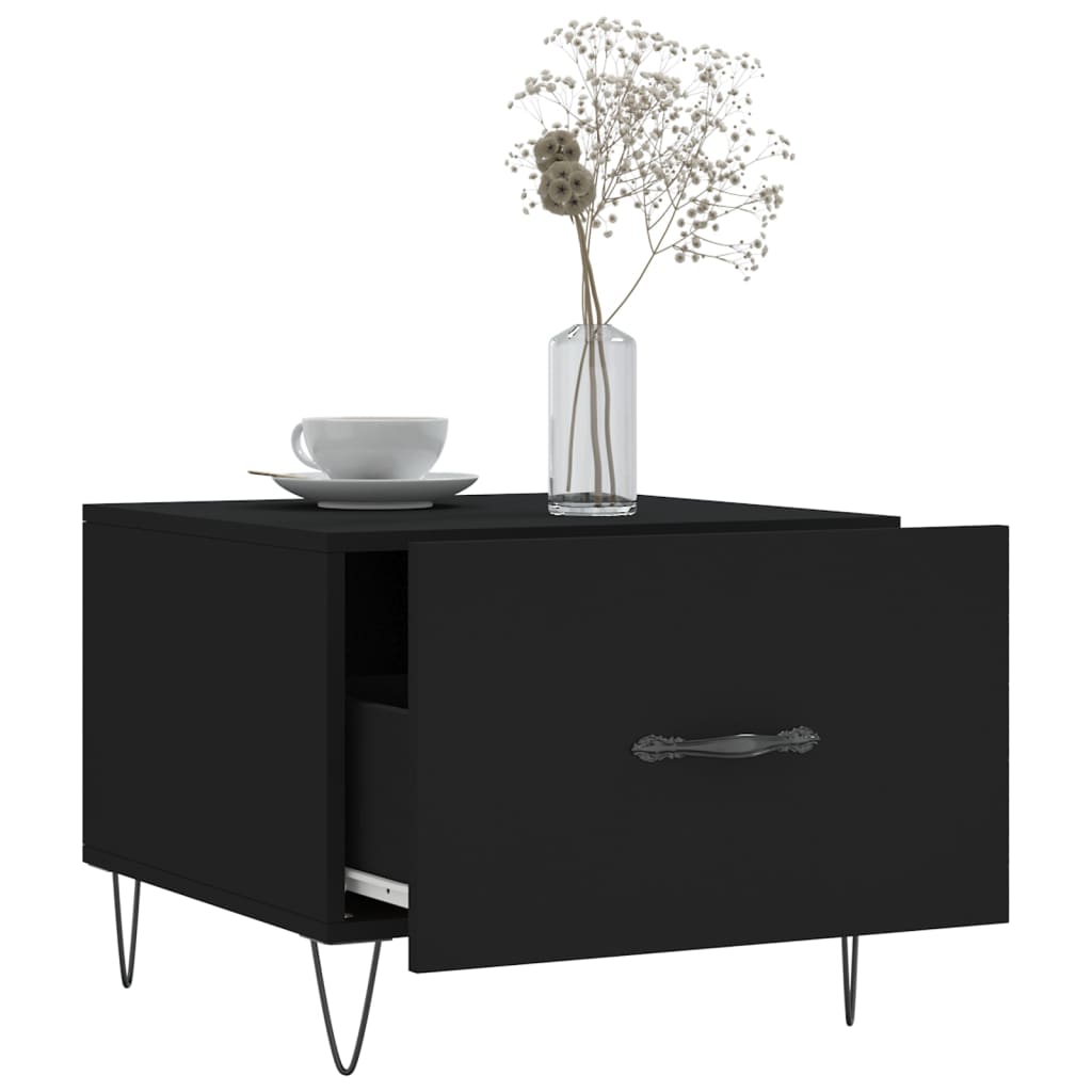 Tables basses 2 pcs noir 50x50x40 cm bois d’ingénierie - Tables basses