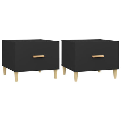 Tables basses 2 pcs noir 50x50x40 cm bois d’ingénierie - Tables basses