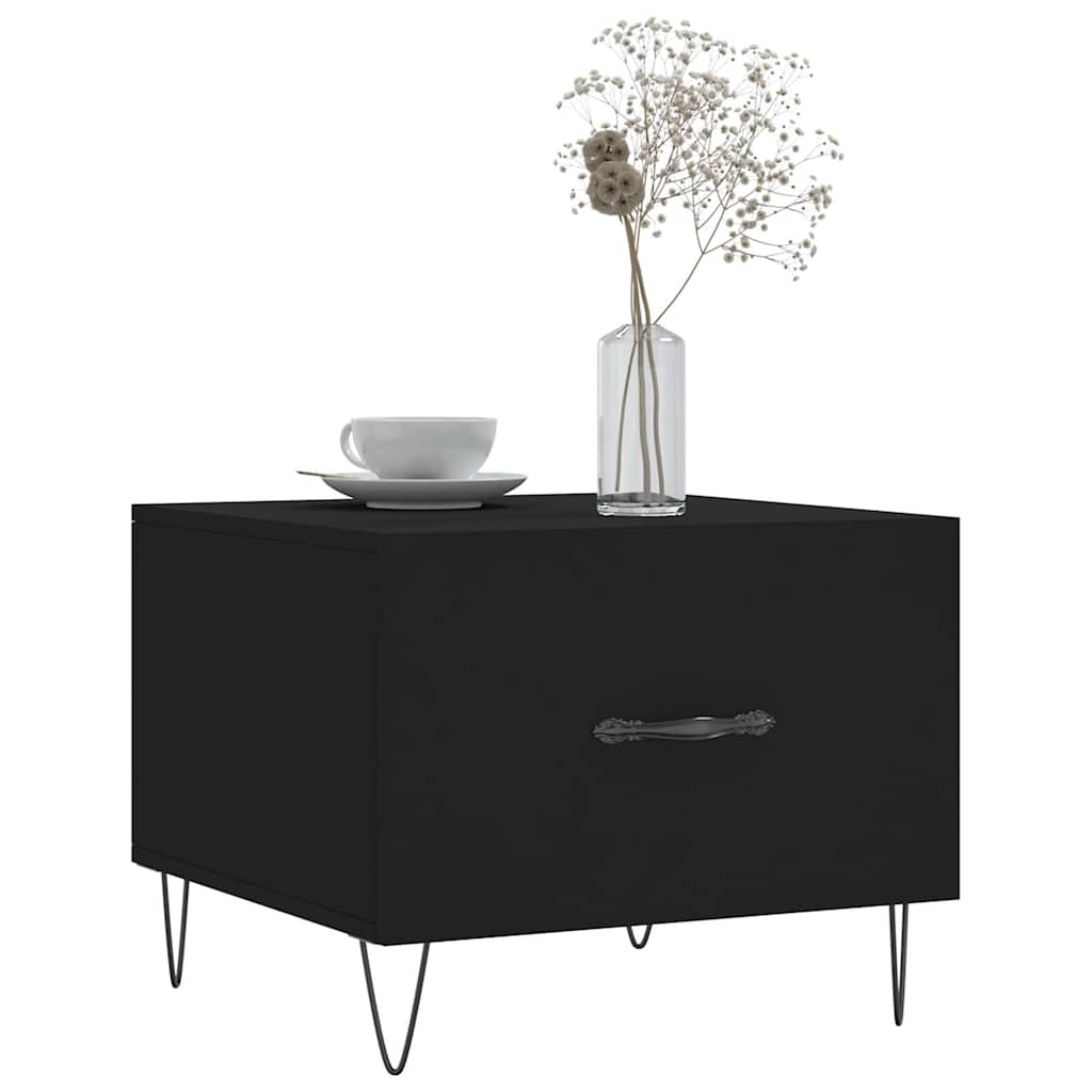 Tables basses 2 pcs noir 50x50x40 cm bois d’ingénierie - Tables basses