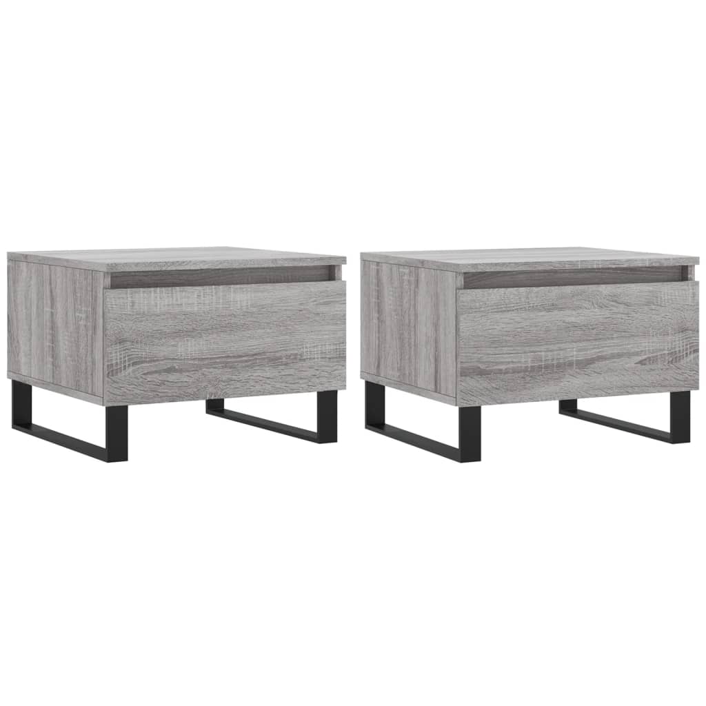 Tables basses 2 pcs sonoma gris 50x46x35 cm bois d’ingénierie - Tables basses