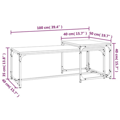 Tables basses 2 pcs Sonoma gris Bois d’ingénierie - Tables basses