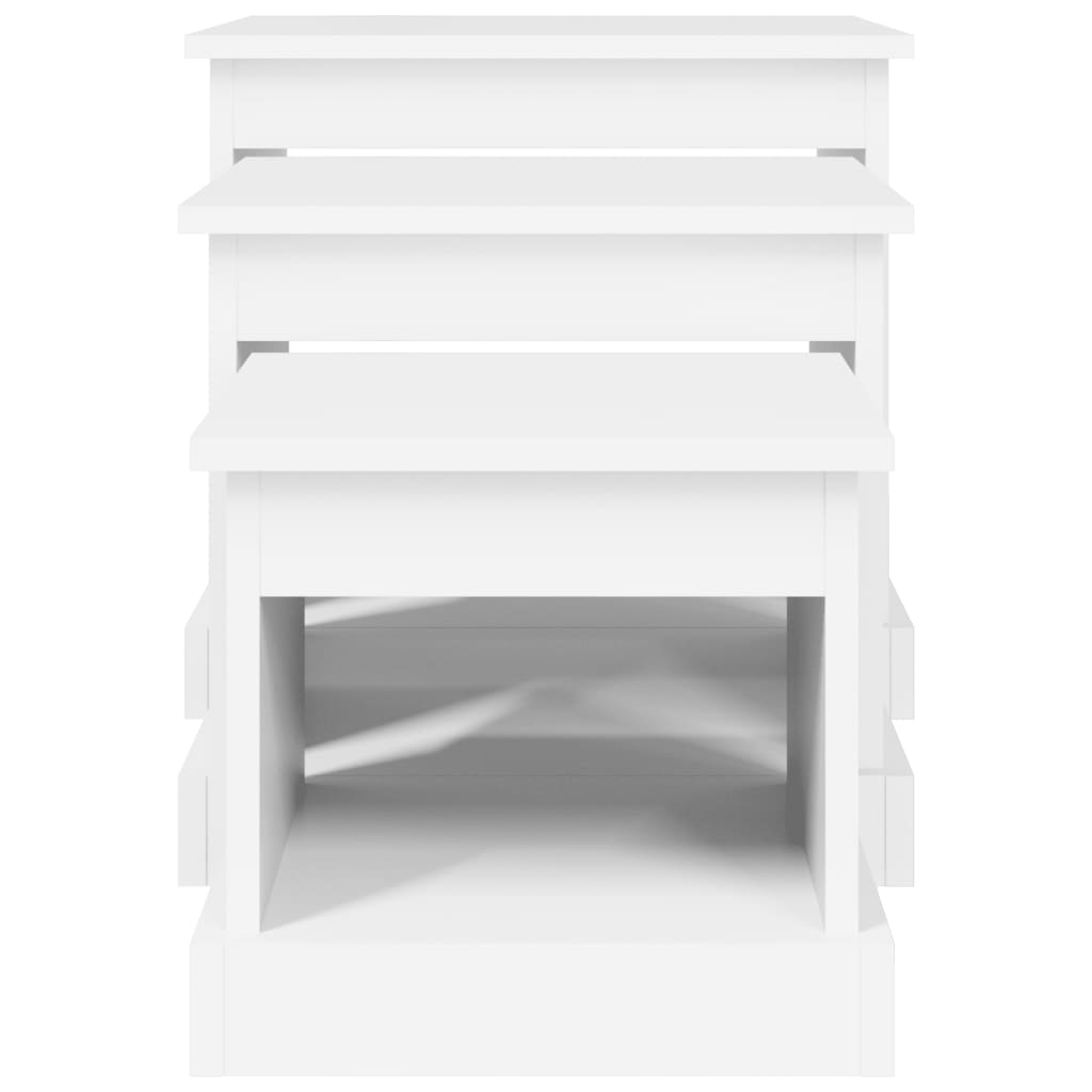 Tables basses 3 pcs blanc bois d’ingénierie - Tables basses
