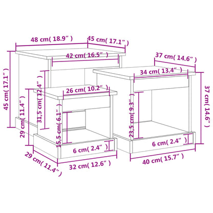 Tables basses 3 pcs blanc brillant bois d’ingénierie - Tables basses