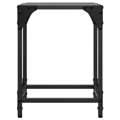 Tables basses avec dessus en verre noir 2 pcs 30x30x40 cm acier - Tables basses