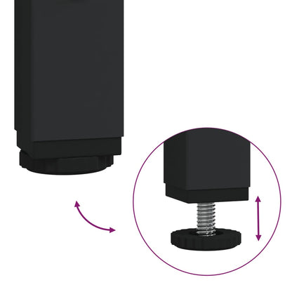 Tables basses avec dessus en verre noir 2 pcs 30x30x40 cm acier - Tables basses