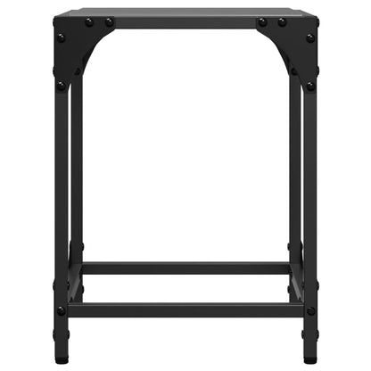 Tables basses avec dessus en verre noir 2 pcs 30x30x40 cm acier - Tables basses