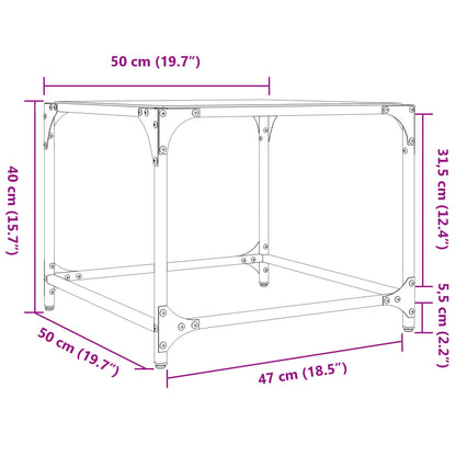 Tables basses avec dessus en verre noir 2 pcs 50x50x40 cm acier - Tables basses