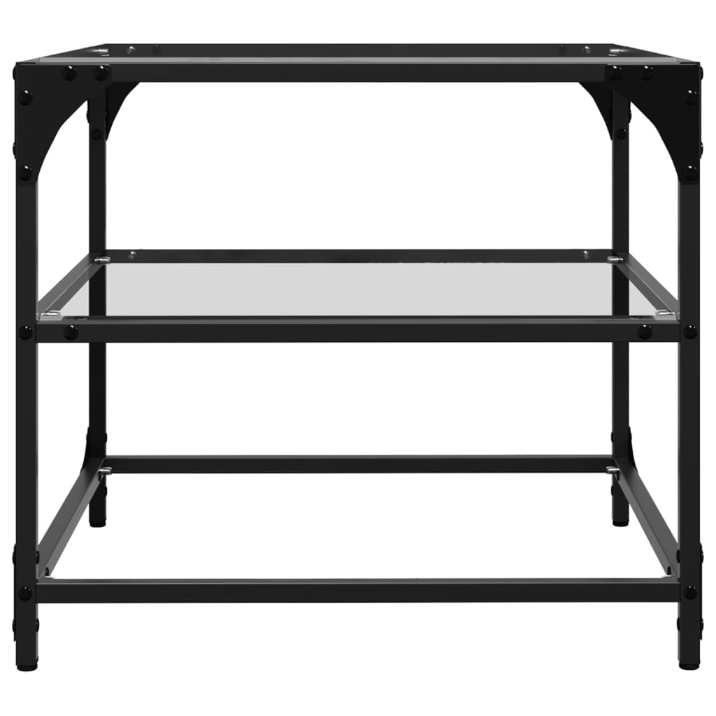 Tables basses avec dessus en verre transparent 2 pcs acier - Tables basses