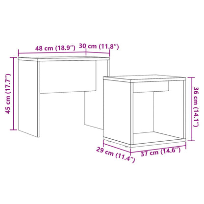 Tables basses gigognes 2 pcs chêne artisanal bois d’ingénierie - Tables basses