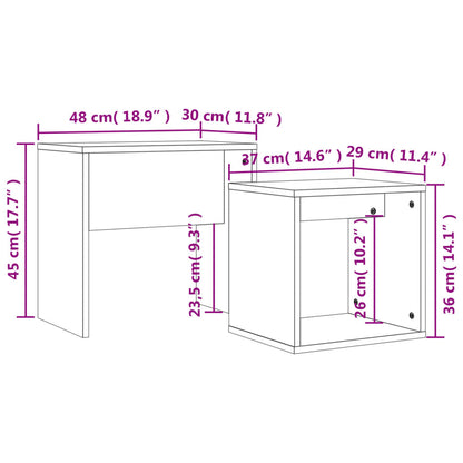 Tables basses gigognes 2 pcs chêne fumé bois d’ingénierie - Tables basses