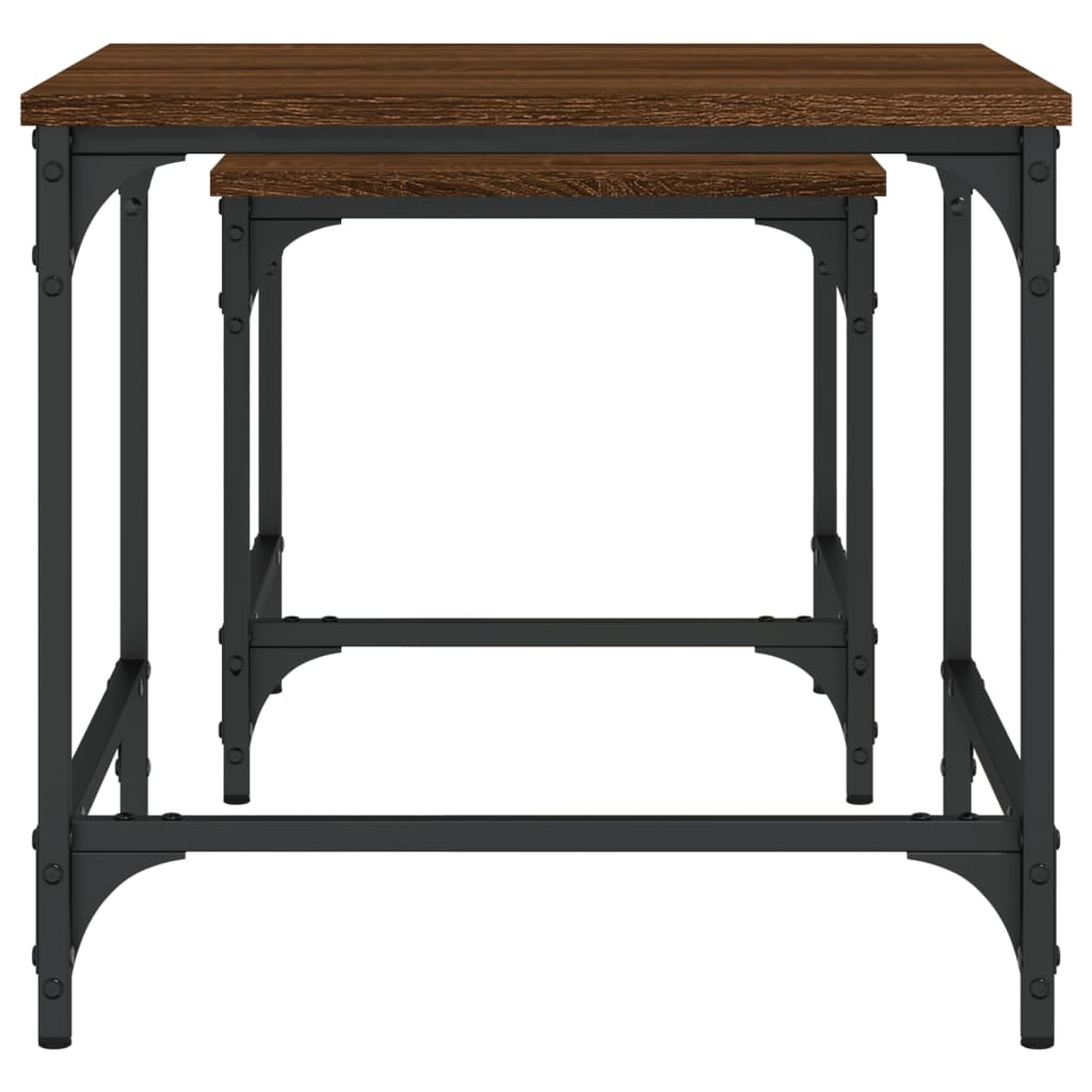 Tables basses gigognes 2 pcs chêne marron bois d’ingénierie - Tables basses